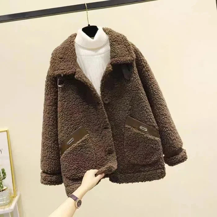 Lamb Fur Short Jacket Women's Hot Sale Of The Season New Autumn Winter Korean Style Integrated Particle Fleece Compact Size Vers