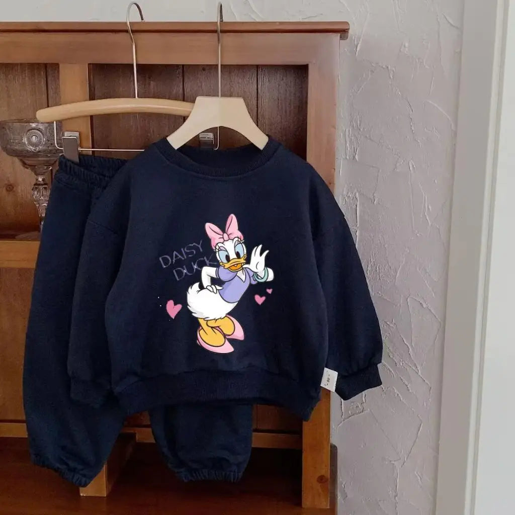 Popular Children's Mickey Cartoon Outfit Sweatshirt And Pants Two Piece Set Trendy Casual Sportswear For Kids Wear Baby Infant